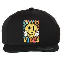Retro Smiley Emoji Pickleball Vibes Wool Snapback Cap