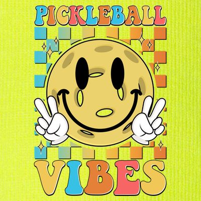 Retro Smiley Emoji Pickleball Vibes T-Shirt