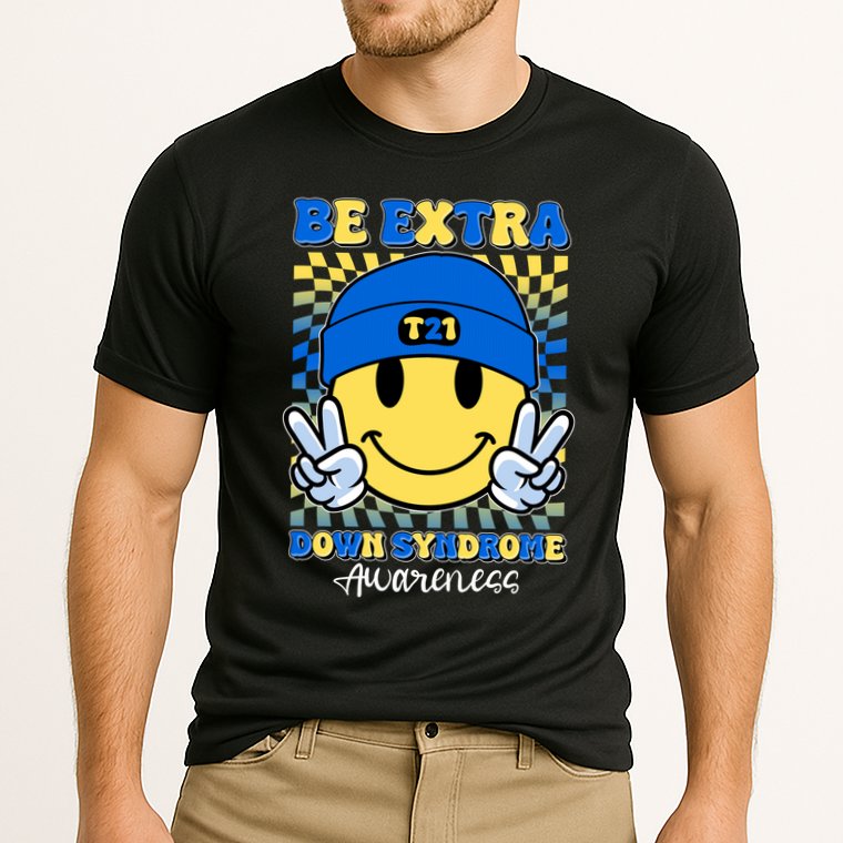 Retro Smiley Emoji Be Extra Down Syndrome Awareness Cooling Performance Crew T-Shirt