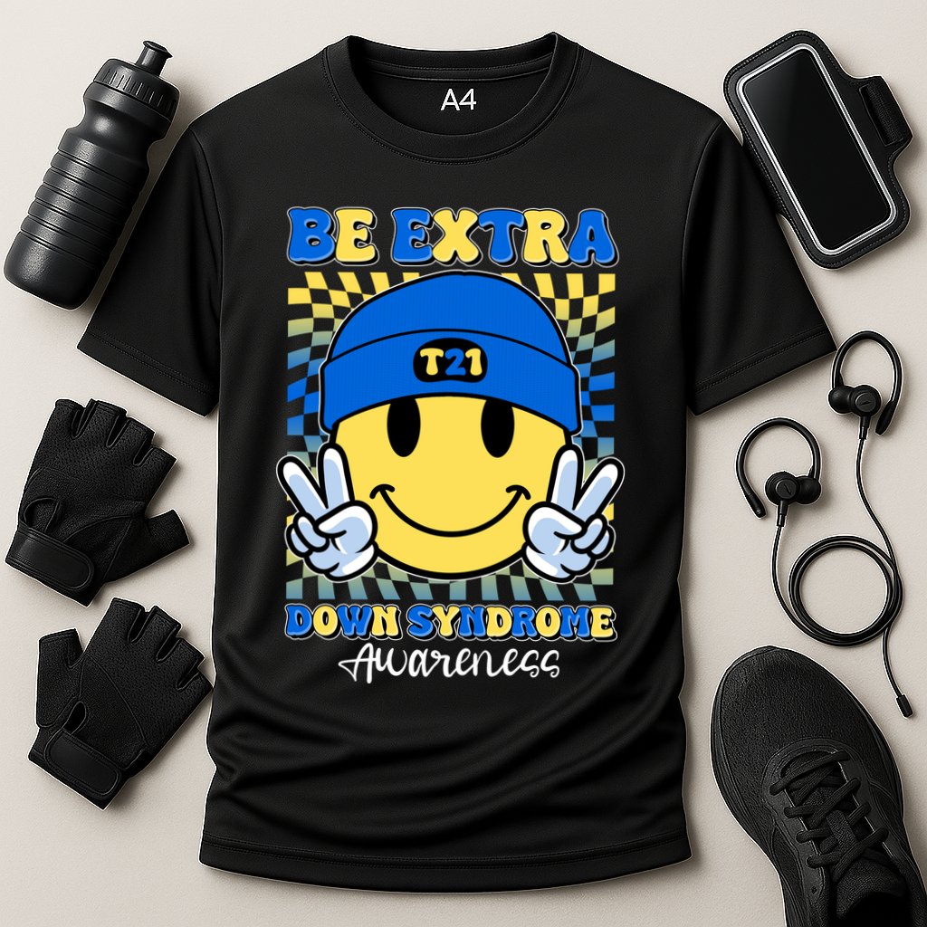 Retro Smiley Emoji Be Extra Down Syndrome Awareness Cooling Performance Crew T-Shirt