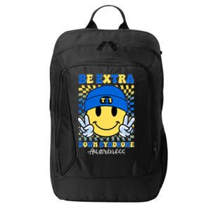 Retro Smiley Emoji Be Extra Down Syndrome Awareness City Backpack