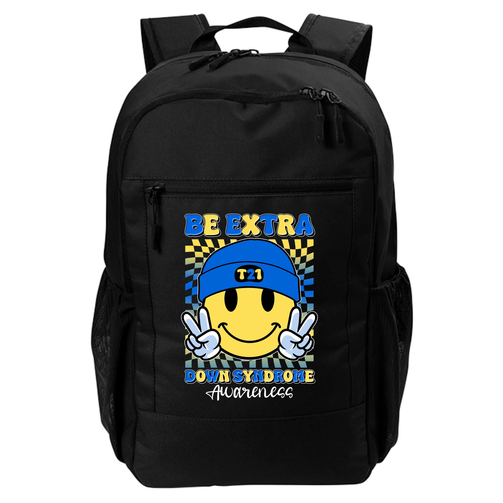Retro Smiley Emoji Be Extra Down Syndrome Awareness Backpack