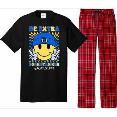 Retro Smiley Emoji Be Extra Down Syndrome Awareness Pajama Set