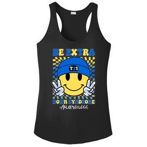 Retro Smiley Emoji Be Extra Down Syndrome Awareness Ladies PosiCharge Competitor Racerback Tank