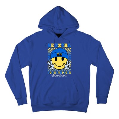 Retro Smiley Emoji Be Extra Down Syndrome Awareness Hoodie