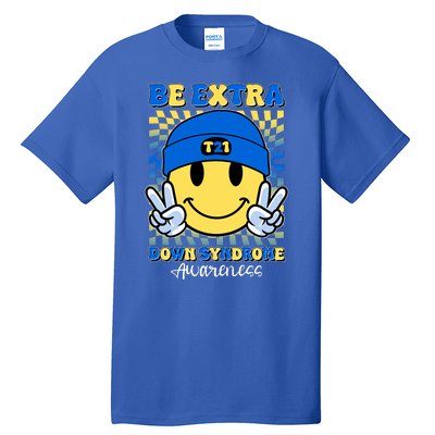 Retro Smiley Emoji Be Extra Down Syndrome Awareness Tall T-Shirt