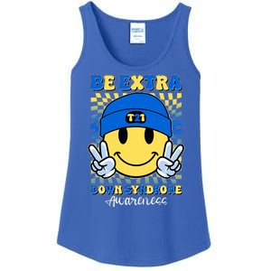 Retro Smiley Emoji Be Extra Down Syndrome Awareness Ladies Essential Tank