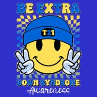 Retro Smiley Emoji Be Extra Down Syndrome Awareness Tall Long Sleeve T-Shirt