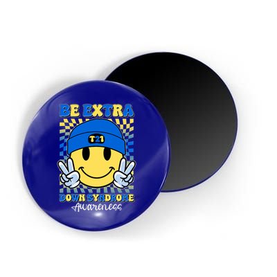 Retro Smiley Emoji Be Extra Down Syndrome Awareness Magnet