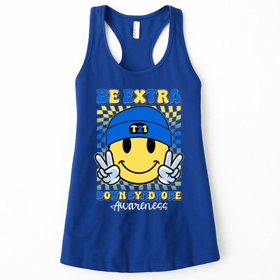 Retro Smiley Emoji Be Extra Down Syndrome Awareness Womens Tank Top