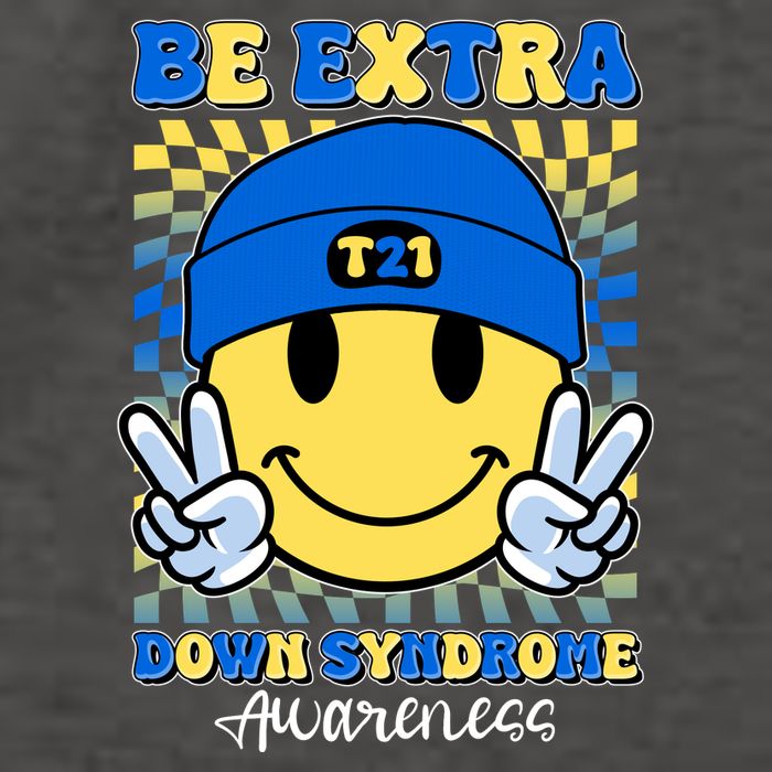 Retro Smiley Emoji Be Extra Down Syndrome Awareness Vector Backpack