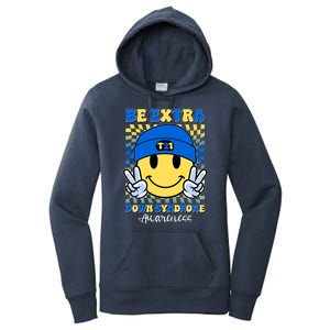 Retro Smiley Emoji Be Extra Down Syndrome Awareness Women's Pullover Hoodie