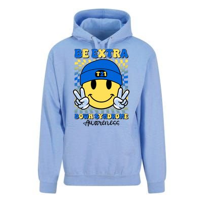 Retro Smiley Emoji Be Extra Down Syndrome Awareness Unisex Surf Hoodie