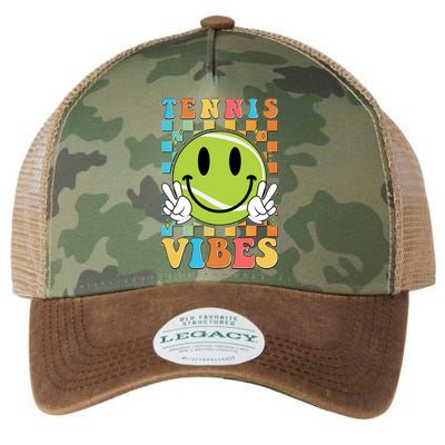 Retro Smiley Emoji Tennis Vibes Legacy Tie Dye Trucker Hat