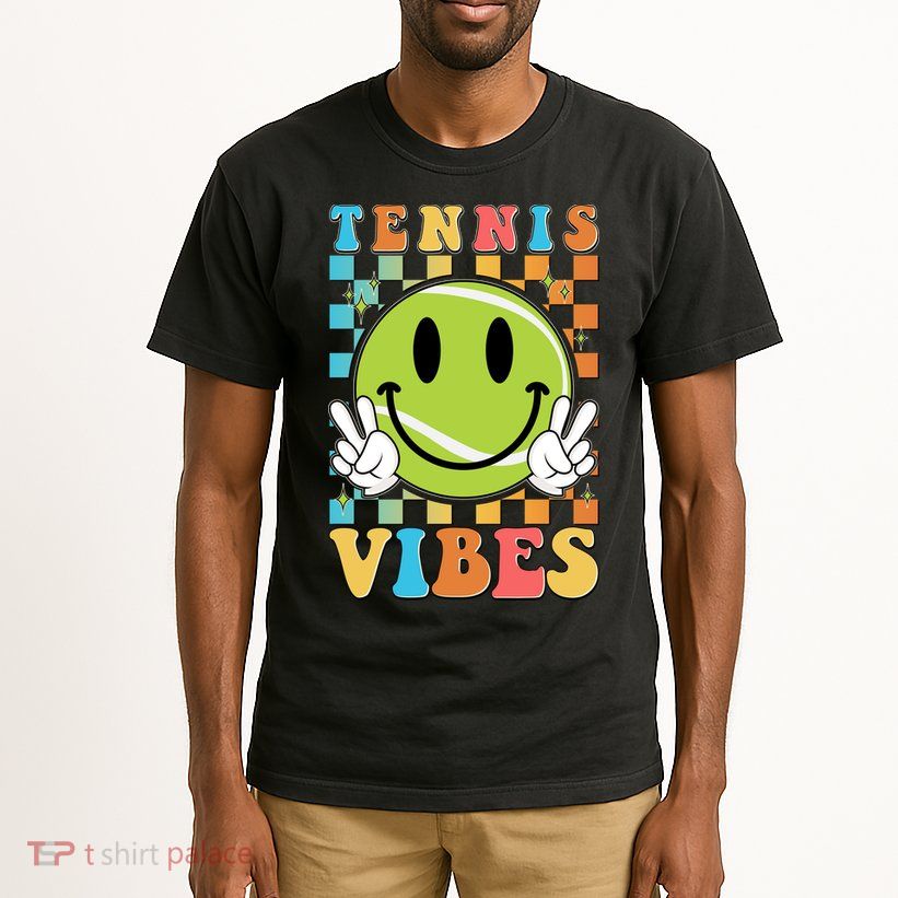 Retro Smiley Emoji Tennis Vibes Tall T-Shirt