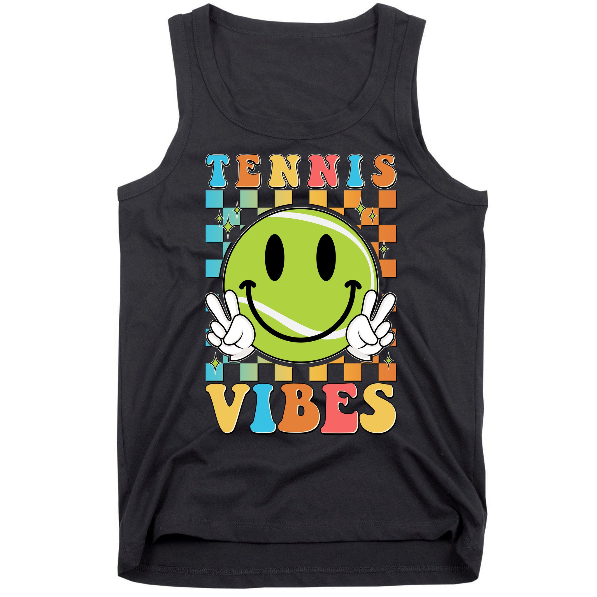Retro Smiley Emoji Tennis Vibes Tank Top