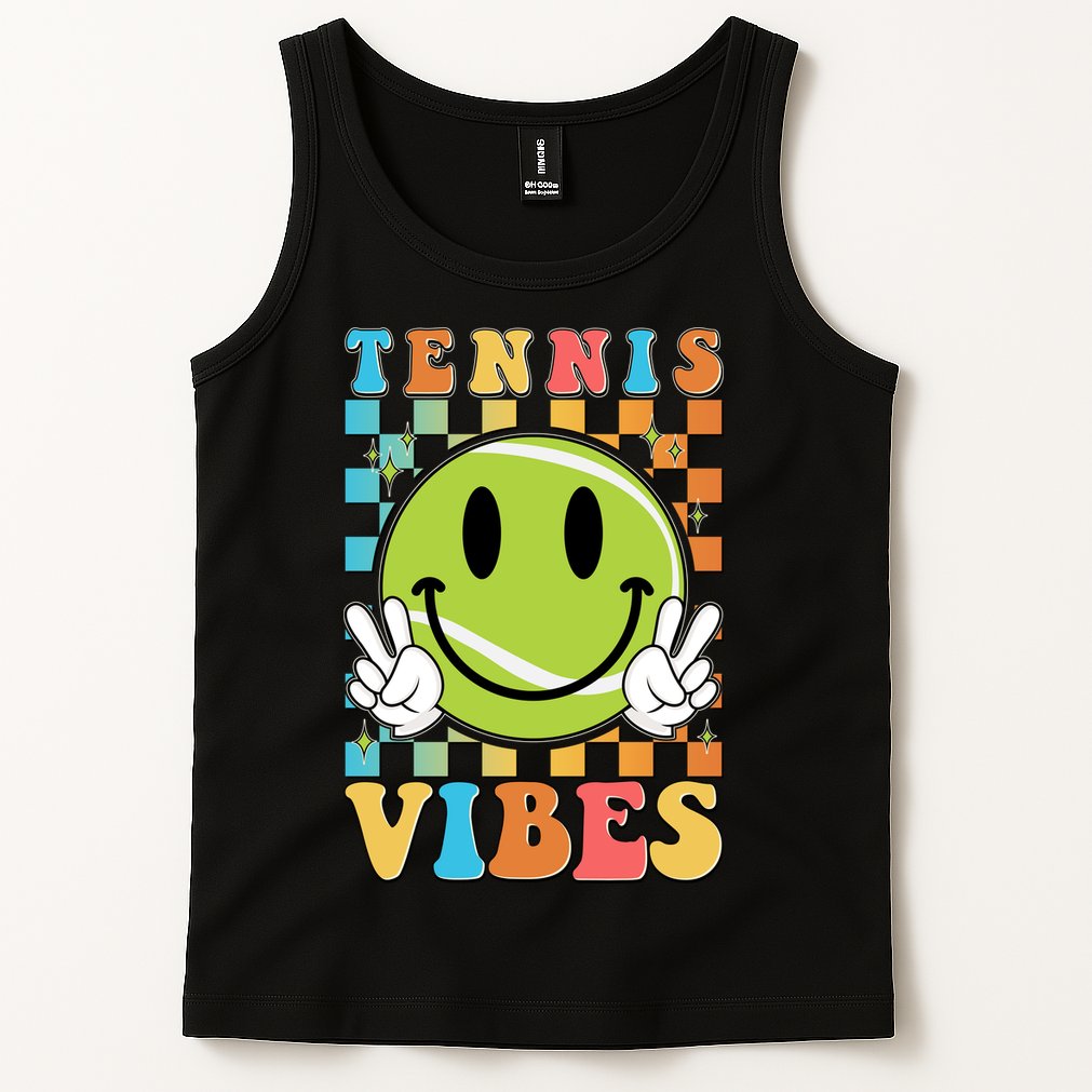 Retro Smiley Emoji Tennis Vibes Tank Top