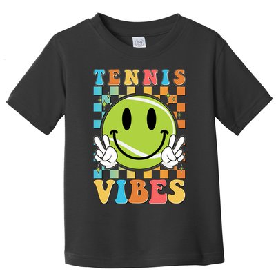 Retro Smiley Emoji Tennis Vibes Toddler T-Shirt