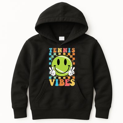 Retro Smiley Emoji Tennis Vibes Kids Hoodie