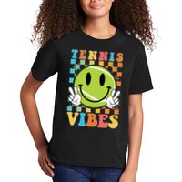 Retro Smiley Emoji Tennis Vibes Kids T-Shirt