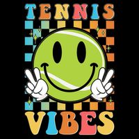 Retro Smiley Emoji Tennis Vibes Kids T-Shirt