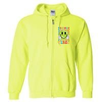 Retro Smiley Emoji Tennis Vibes Full Zip Hoodie
