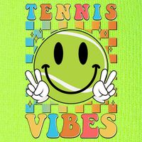 Retro Smiley Emoji Tennis Vibes Full Zip Hoodie