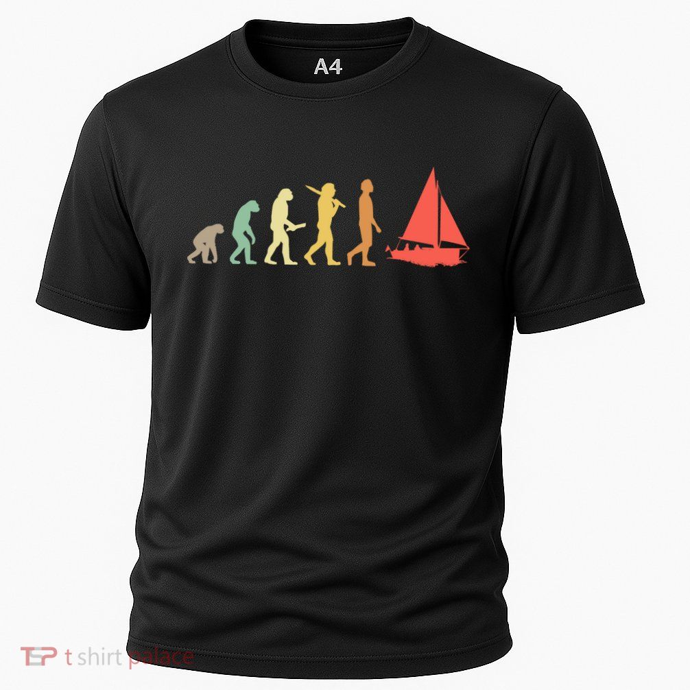 Retro Sailing Evolution Gift For Sailors And Skippers Gift Performance Shirt