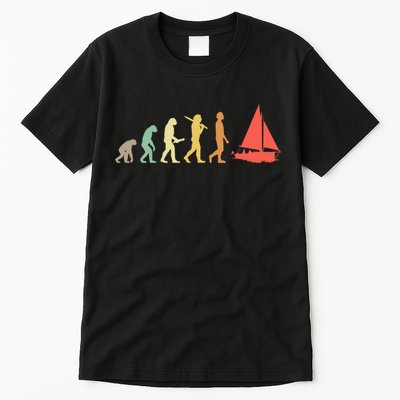 Retro Sailing Evolution Gift For Sailors And Skippers Gift Tall T-Shirt