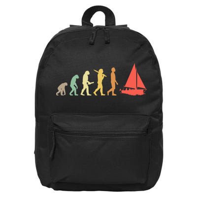 Retro Sailing Evolution Gift For Sailors And Skippers Gift 16 in Basic Backpack