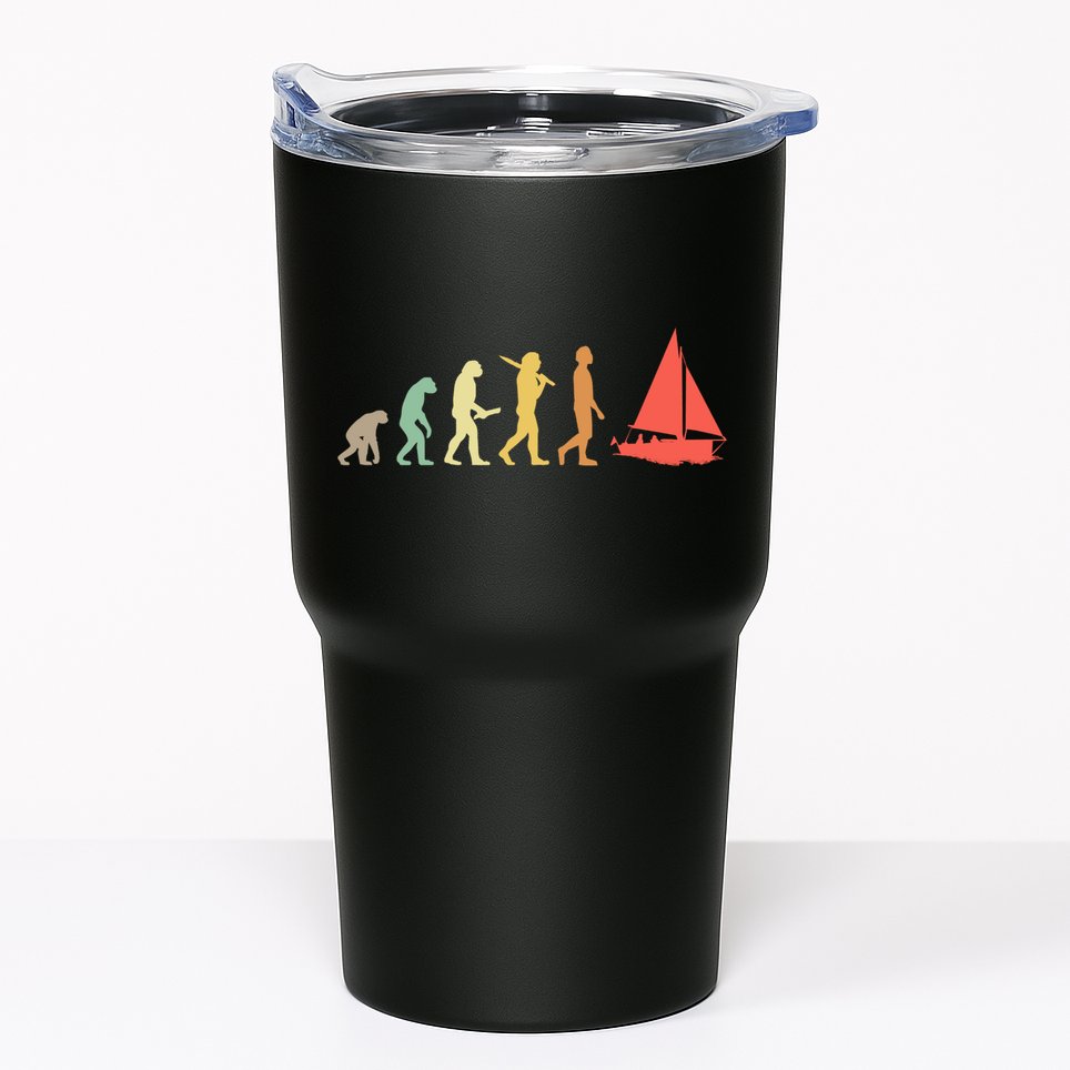 Retro Sailing Evolution Gift For Sailors And Skippers Gift Tumbler
