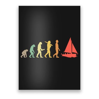 Retro Sailing Evolution Gift For Sailors And Skippers Gift Poster