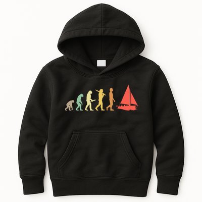 Retro Sailing Evolution Gift For Sailors And Skippers Gift Kids Hoodie