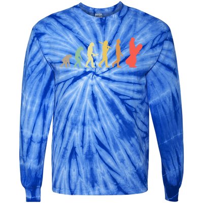 Retro Snowboarding Evolution Gift For Snowboarders Gift Tie-Dye Long Sleeve Shirt