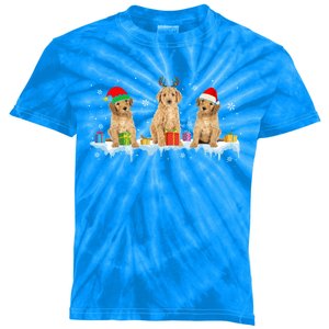 Reindeer Santa Elf Goldendoodle Cute Christmas Dog Lover Great Gift Kids Tie-Dye T-Shirt