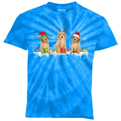 Reindeer Santa Elf Goldendoodle Cute Christmas Dog Lover Great Gift Kids Tie-Dye T-Shirt