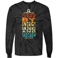 Retro Sarcastic Energy Drink Caffeine Lover Tie-Dye Long Sleeve Shirt