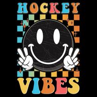 Retro Smiley Emoji Hockey Vibes USA-Made Doggie Bandana
