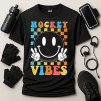Retro Smiley Emoji Hockey Vibes Cooling Performance Crew T-Shirt