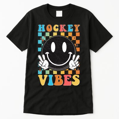 Retro Smiley Emoji Hockey Vibes Tall T-Shirt