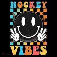 Retro Smiley Emoji Hockey Vibes Tall T-Shirt