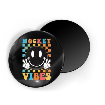 Retro Smiley Emoji Hockey Vibes Magnet