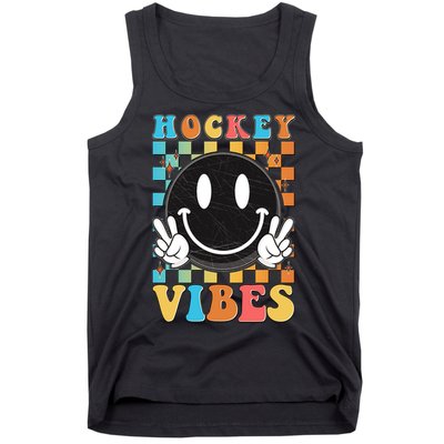 Retro Smiley Emoji Hockey Vibes Tank Top