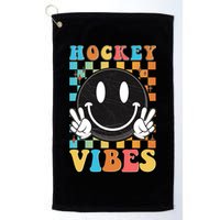 Retro Smiley Emoji Hockey Vibes Golf Towel
