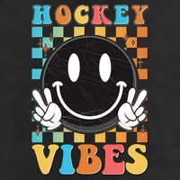 Retro Smiley Emoji Hockey Vibes Golf Towel
