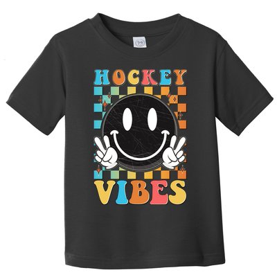 Retro Smiley Emoji Hockey Vibes Toddler T-Shirt