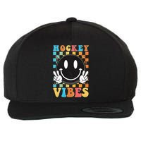Retro Smiley Emoji Hockey Vibes Wool Snapback Cap