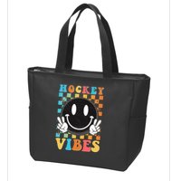 Retro Smiley Emoji Hockey Vibes Zip Tote Bag