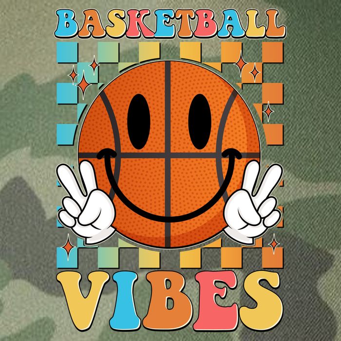Retro Smiley Emoji Basketball Vibes Legacy Tie Dye Trucker Hat