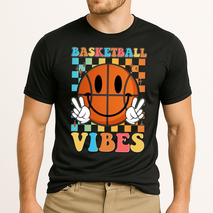 Retro Smiley Emoji Basketball Vibes Performance Shirt